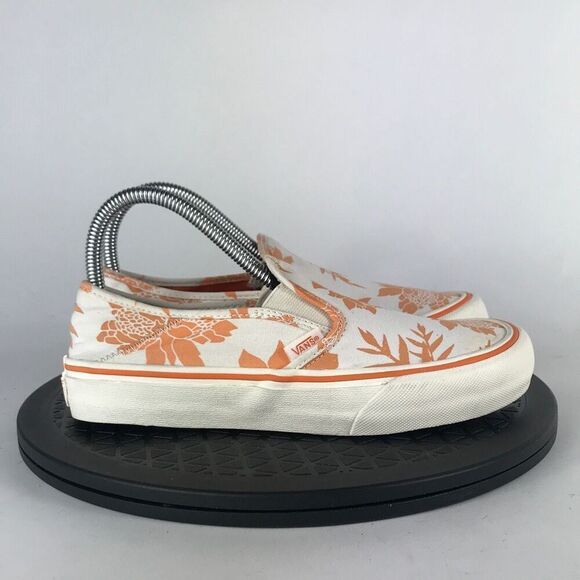 Vans Classic Slip On Ultra Cush Orange/Floral Casual Shoes Women’s Size 7 - Picture 4 of 11